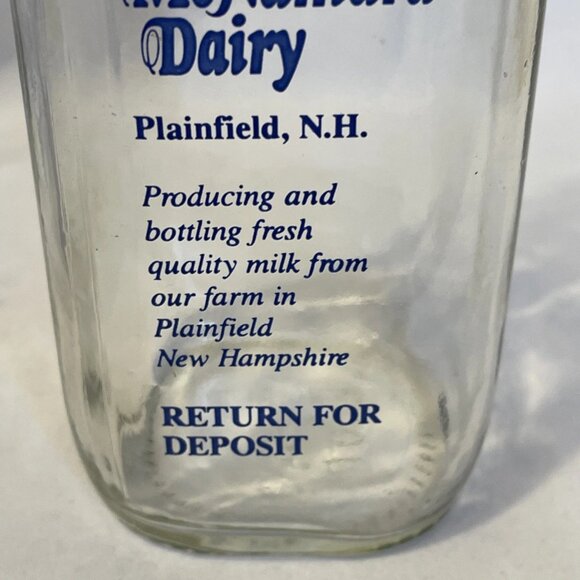 Vintage McNamara Dairy Plainfield New Hampshire Pint Glass Milk Bottle 7.5 in - Picture 9 of 11